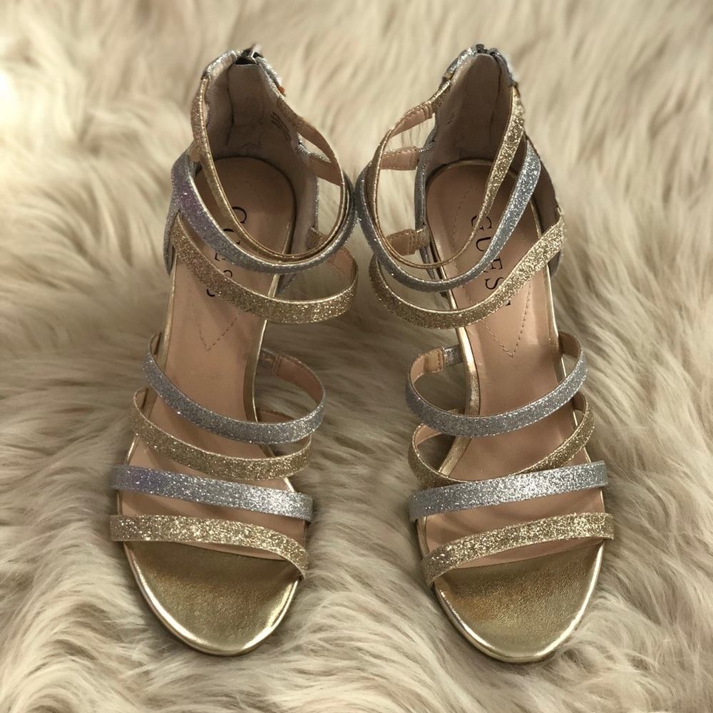 Guess silver & gold high heels Sz6